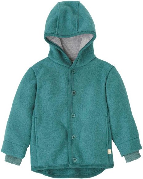 Giacca bimbi in lana cotta bio (6 mesi-10 anni) // eucalipto